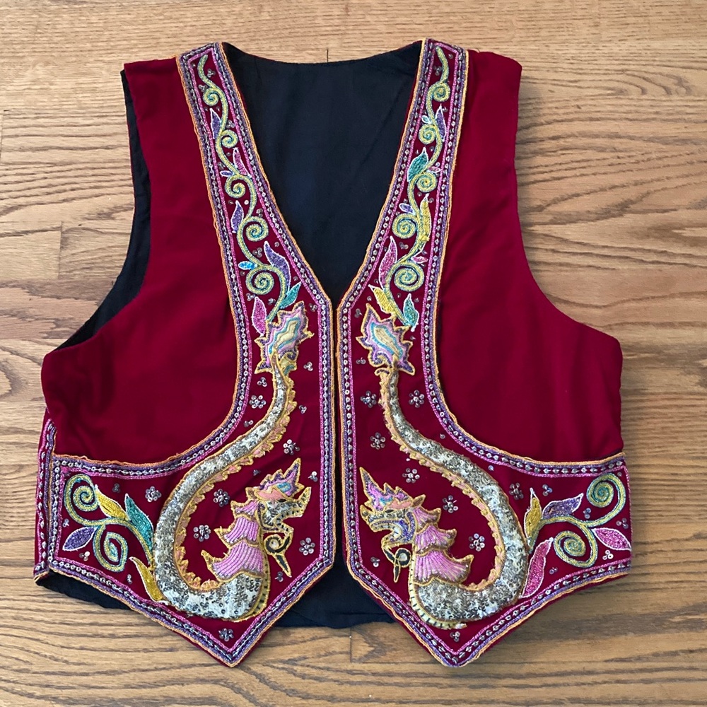 Vintage Kalaga Burmese Embroidered Vest
